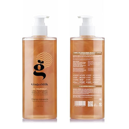 Ginger Milk Hydrating Shampoo for Curly, Wavy & Coily Hair | Defined Curls, Frizz Control, Shine - Sulfate-Free 16 oz