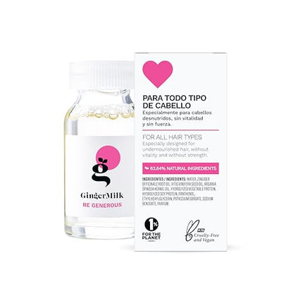 GINGER MILK Nutritive Hair Treatment Ampoule | BE GENEROUS | Pack of 3 x 0.5 fl oz