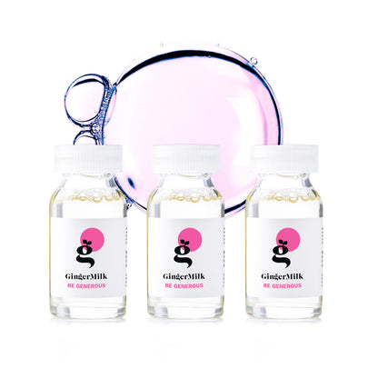 GINGER MILK Nutritive Hair Treatment Ampoule | BE GENEROUS | Pack of 3 x 0.5 fl oz