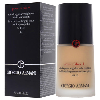 Power Fabric Plus Longwear Weightless Matte Foundation SPF 25 by Giorgio Armani for Women – 1 oz
