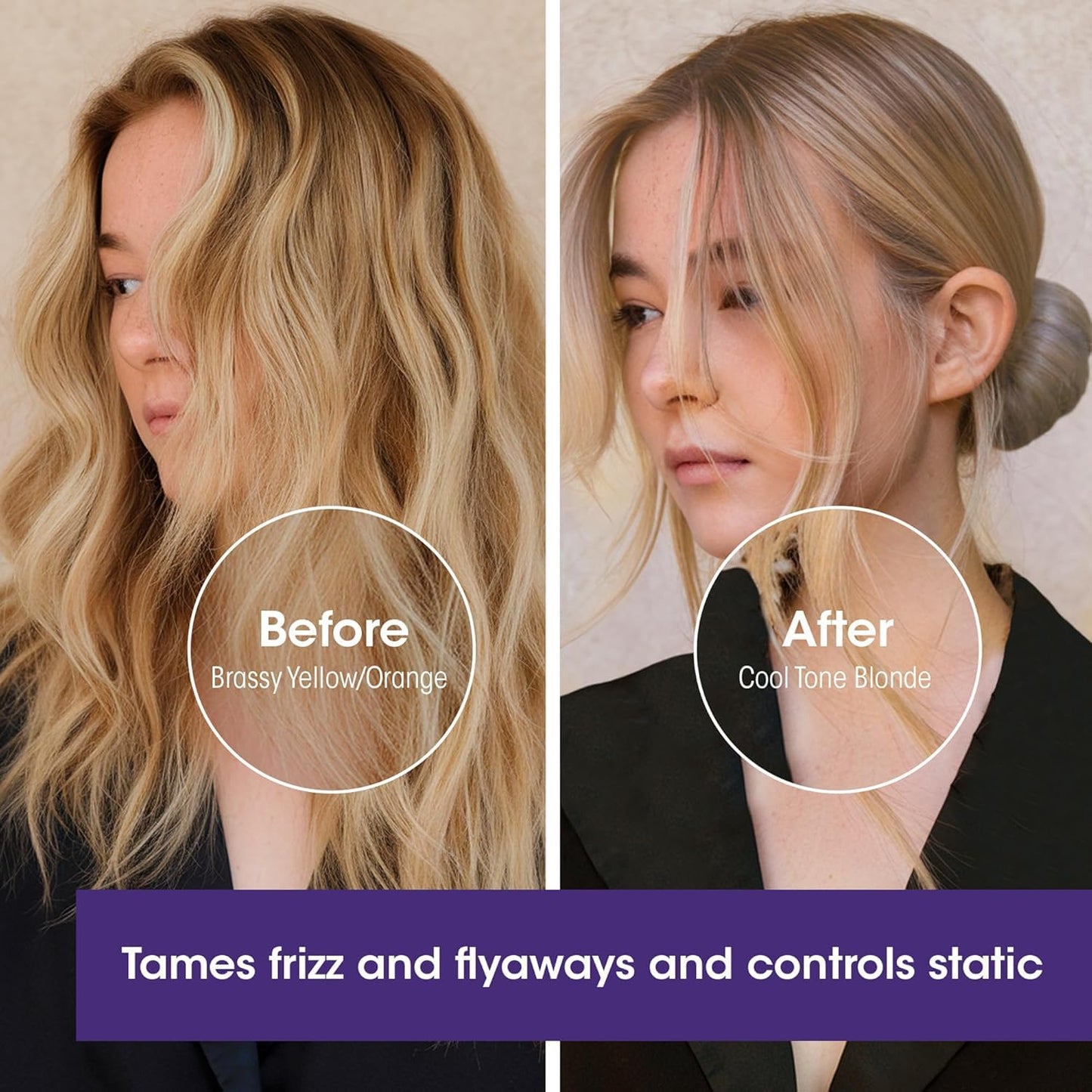 GIOVANNI Color Chic Purple Leave-In Foam – Toning & Volume for Blonde, Gray & Fine Hair | 7 fl oz