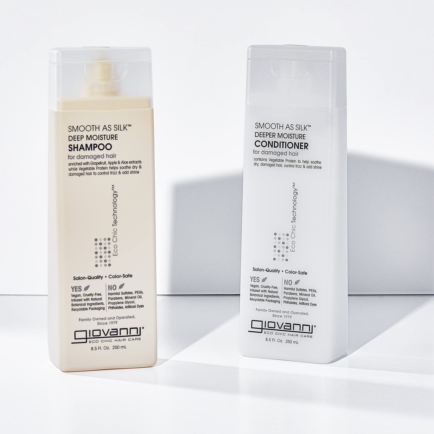 Giovanni Eco Chic Smooth as Silk Deep Moisture Shampoo – 8.5 oz | Hydrating, Silky-Soft Hair