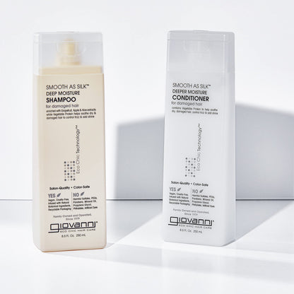 Giovanni Eco Chic Smooth as Silk Deep Moisture Shampoo – 8.5 oz | Hydrating, Silky-Soft Hair