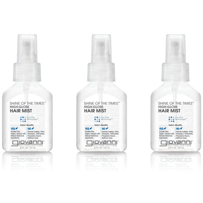 GIOVANNI Shine of the Times Finishing High-Gloss Hair Mist – Anti-Frizz, Color Safe, 4.3 oz (3 Pack)