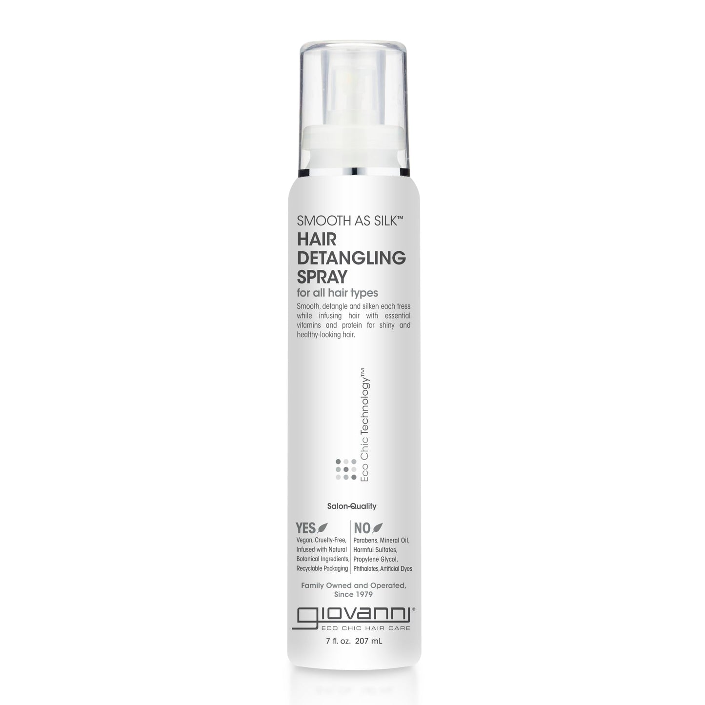 GIOVANNI Smooth As Silk Detangling Spray – Heat Shield, Nourishing 7 oz