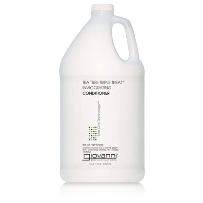 GIOVANNI Tea Tree Triple Treat Invigorating Conditioner - Peppermint, Eucalyptus, Rosemary | 128 oz