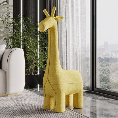 Giraffe Design Chair, Yellow Fabric, Kid Chair