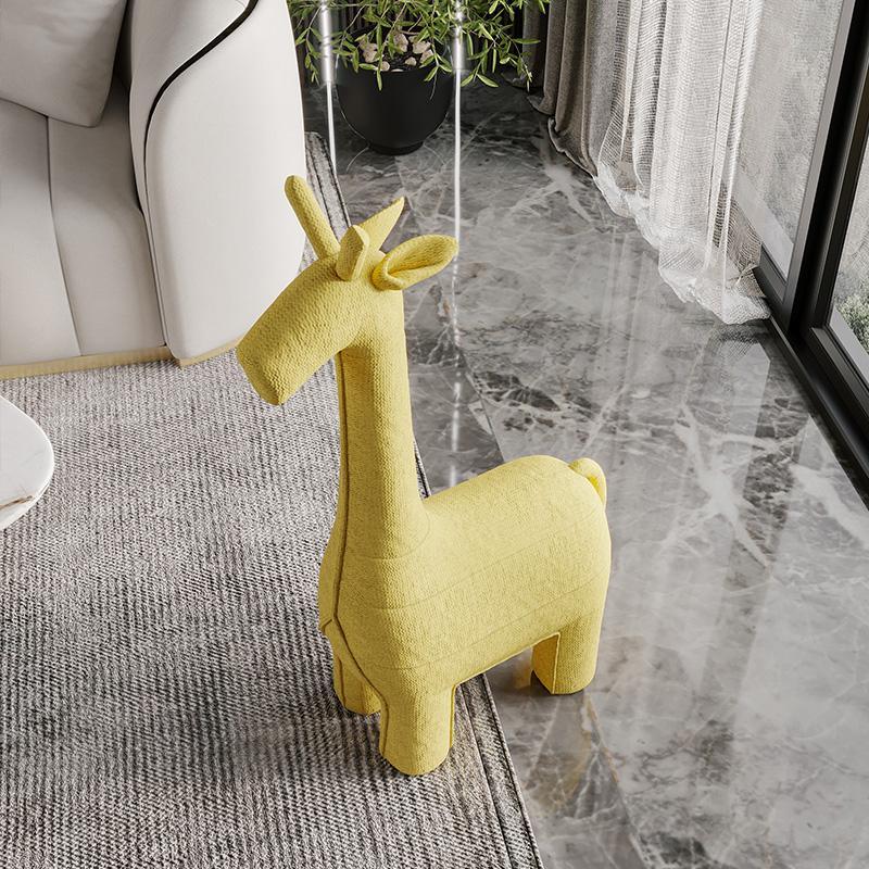 Giraffe Design Chair, Yellow Fabric, Kid Chair