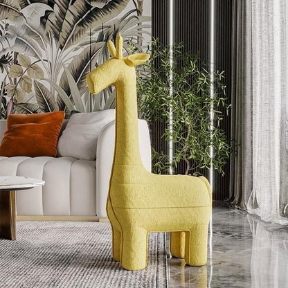 Giraffe Design Chair, Yellow Fabric, Kid Chair