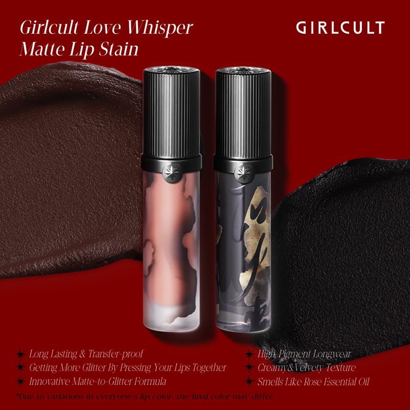GIRLCULT Matte Lip Stain – Lightweight Velvet Lip Tint, Long Lasting Liquid Lipstick, Transfer Resistant, Non-Drying & Smudge Proof Formula (M61)