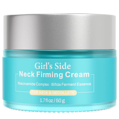 Girl's side Neck Firming Cream with Niacinamide & Bifida Ferment – Hyaluronic Acid, Caffeine, Ceramide Moisturizer | 1.7 oz