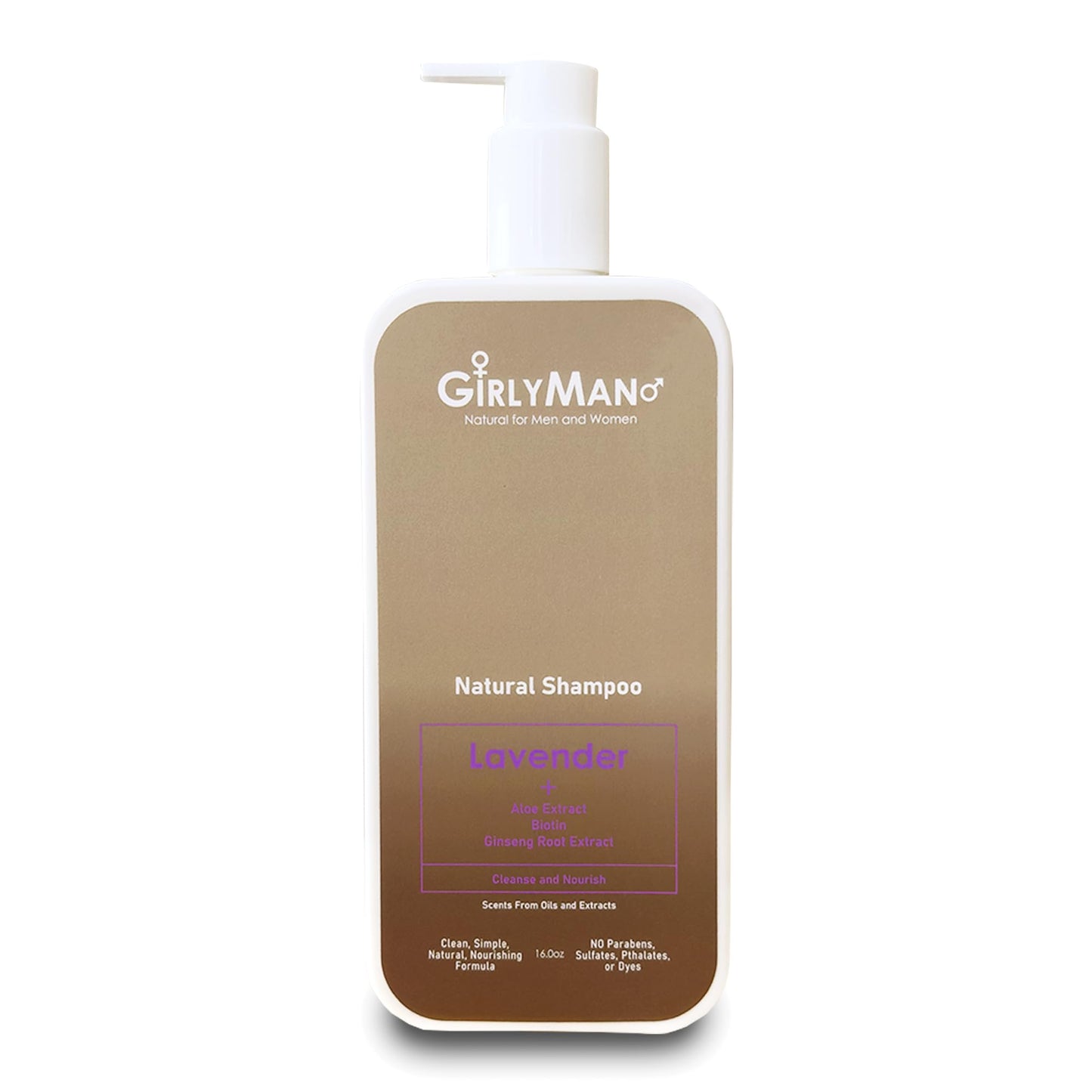 GirlyMan Lavender Natural Non-Toxic Shampoo – Olive Oil, Argan Oil & Biotin