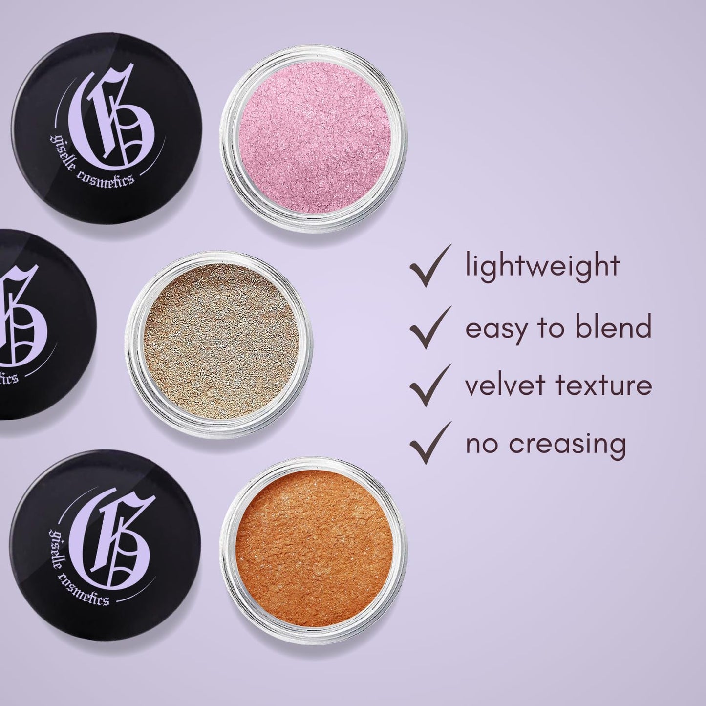Giselle Cosmetics Vanilla Mineral Loose Eye Shadow – Organic, Holographic, Matte & Glitter Finish