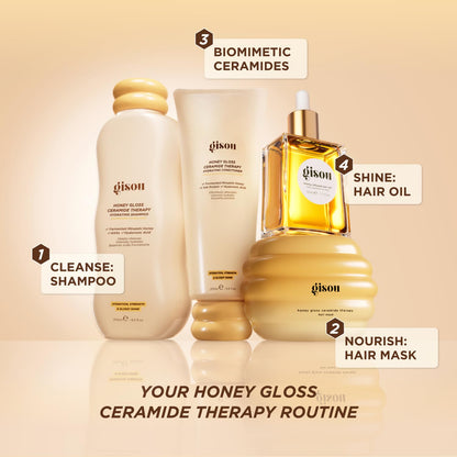 Gisou Honey Gloss Ceramide Therapy Hydrating Shampoo – Deep Cleanse, Hydration & Shine with Fermented Mirsalehi Honey