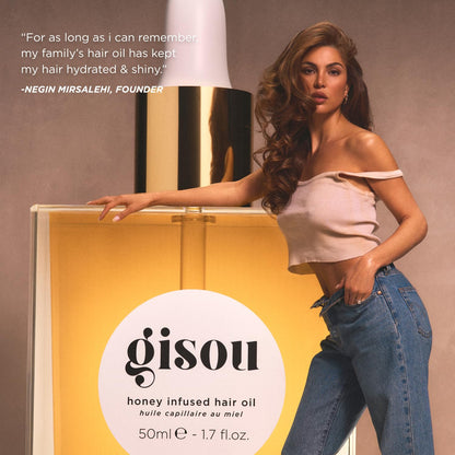 Gisou Honey Infused Hair Oil Mini – Hydration, Shine & Heat Protection (0.7 fl oz)