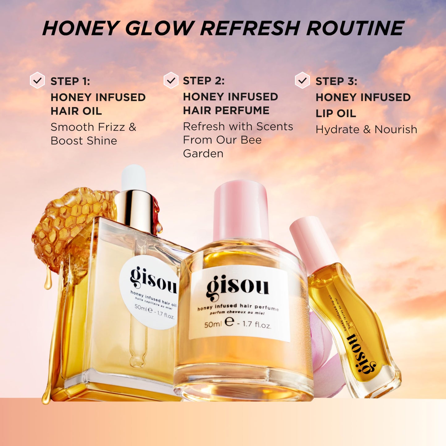 Gisou Honey Infused Hair Perfume – Wildflower Honey (15ml) | Signature Shine
