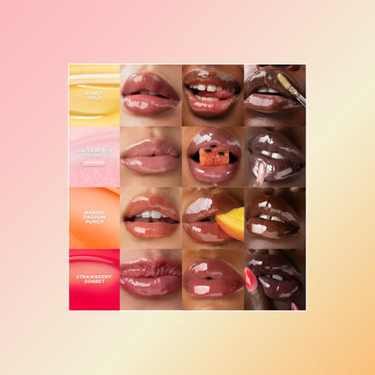 Gisou Honey Infused Hydrating Lip Oil — Nourishing Lip Moisturizer (Strawberry Sorbet) 0.27 fl oz