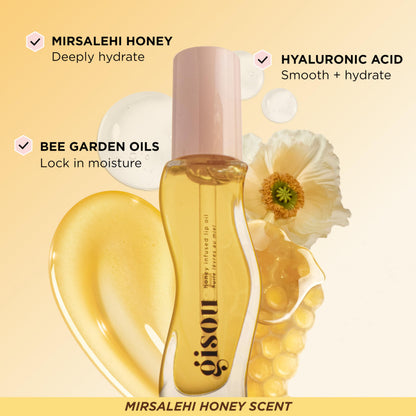Gisou Honey Infused Hydrating Lip Oil – Fresh Honey | Nourishing Lip Moisturizer
