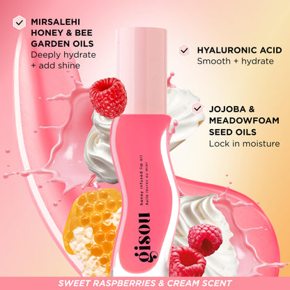 Gisou Honey Infused Lip Oils – Gloss Hour Edition | Hydrating, Non-Sticky Lip Gloss Set