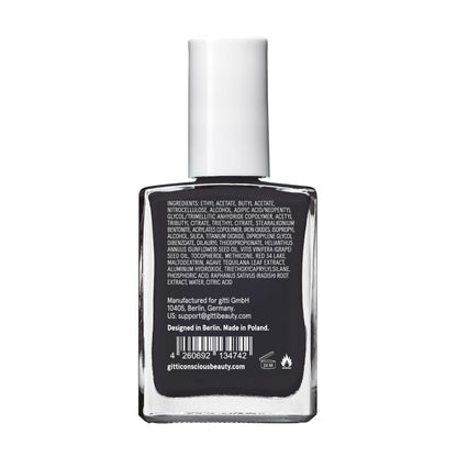 Gitti Plant-Based Nail Polish – Midnight Grey No. 184 (0.5 fl oz) | 30-Free, Cruelty-Free