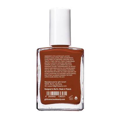 gitti Plant-based Nail Polish No. 014 Rustic Ember – 30-Free, Vegan, Cruelty-Free, Glossy Color (0.5 fl oz)