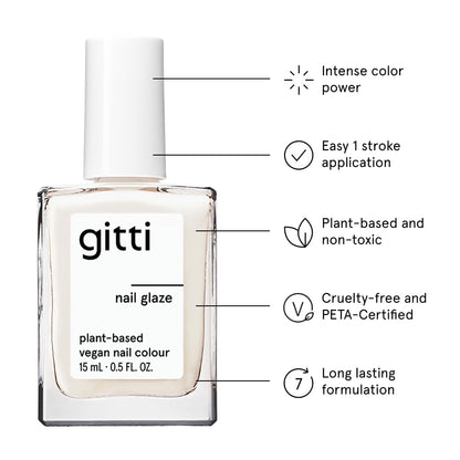 gitti Plant-Based Nail Polish – 30-Free, Non-Toxic, Vegan & Cruelty-Free Nail Glaze (0.5 fl oz)