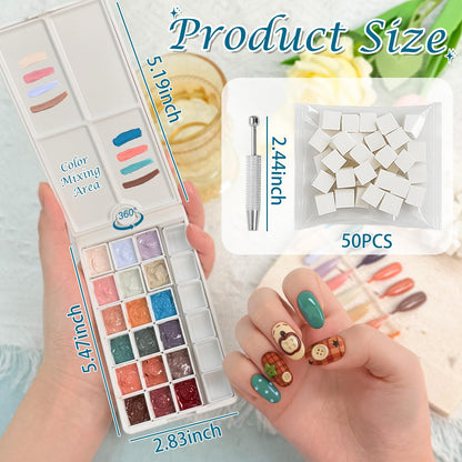 GJYUQHUA 18-Color Pat Pat Gel Polish & Tools Kit – Ombre Gel Palette, UV/LED Gradient Art