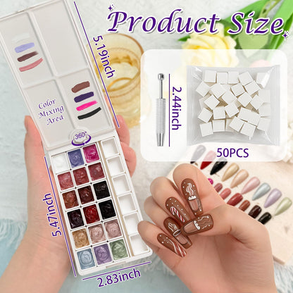 GJYUQHUA 18-Color Patting Gel Polish & Tools Kit for Ombre Nails | Gradient Blooming DIY Manicure