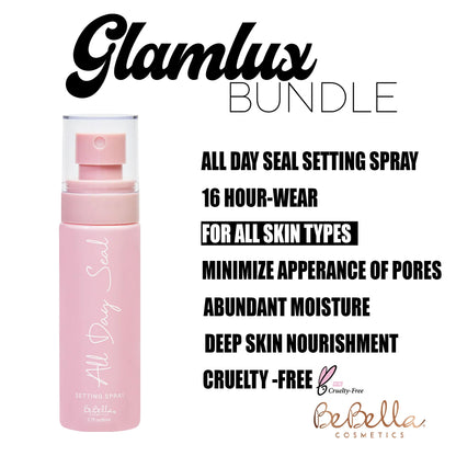 Glam Lux Beauty Bundle: Mystery Makeup Sets + Patches, Matte Blush, Setting Spray & Ombre Lip Treatment