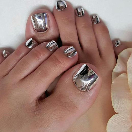 GLAMERMAID Press On Toenails – Handmade Gel Glue, Glossy Reusable False Nails