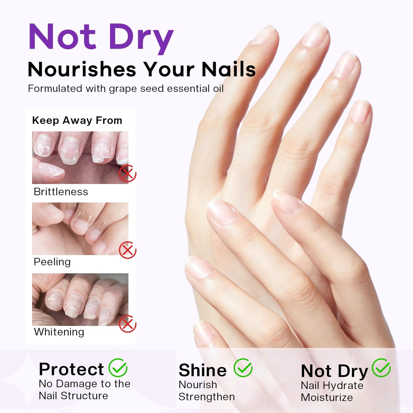 Glamonade Acetone Nail Polish Remover – 8 oz x 2 Pack for Gel, Acrylic, Dip Powder (Grape Seed Oil)