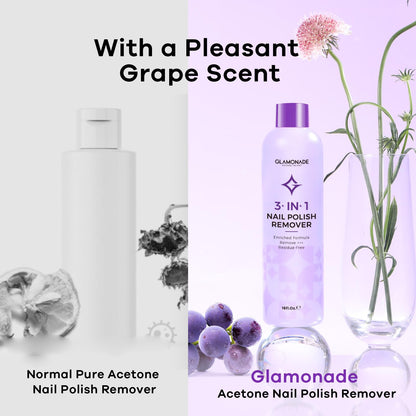 Glamonade Acetone Nail Polish Remover with Grape Seed Oil – 16 oz