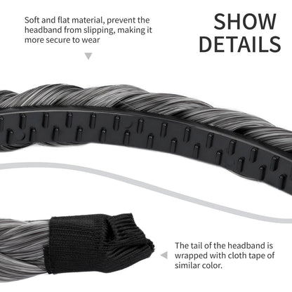 Gledola Braided Headband With Teeth Braids – Dark Gray