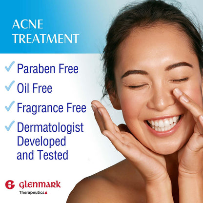 Glenmark Therapeutics Adapalene Gel 0.1% – Paraben-Free OTC Acne Treatment, 45g