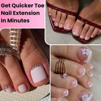 GlimightyX Poly Gel Toenail Kit with UV Lamp – 3 Colors, Dual Forms, DIY Pedicure