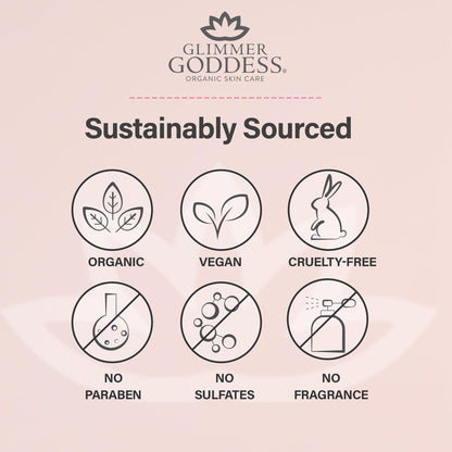 Glimmer Goddess Organic Whipped Body Butter – Shea & Cocoa with Almonds & Coconut Oil, Strawberries & Cream, 8oz