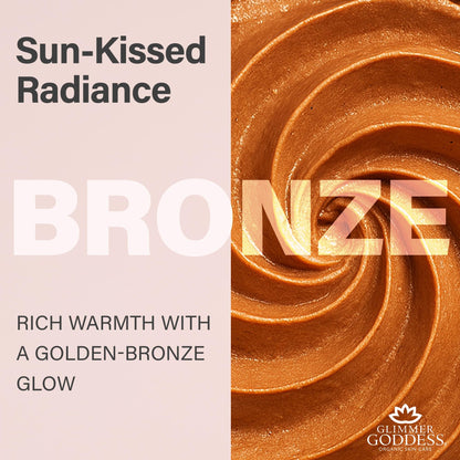 Glimmer Goddess Shimmer Body Butter – Organic Whipped Shea Hydration with Bronze, Gold & Rose Gold Glow | 2 oz Travel Size
