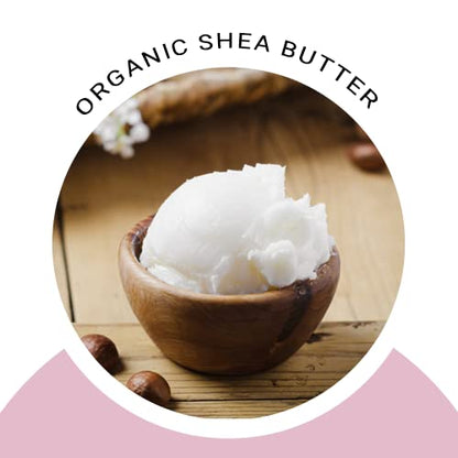 Glimmer Goddess Organic Whipped Body Butter – Shea & Cocoa with Almonds & Coconut Oil, Strawberries & Cream, 8oz