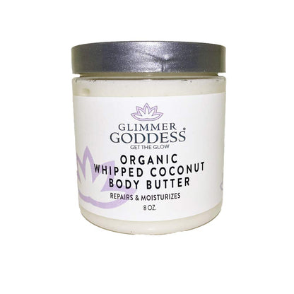 Glimmer Goddess Organic Whipped Coconut Oil Body Butter – Lavender Lemon, 8 oz | Vegan