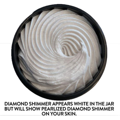 GLIMMER GODDESS Shimmer Body Butter – Organic Whipped Shea, Hydration & Silky Glow | Bronze, Diamond & Rose Gold (2oz, Pack of 3)