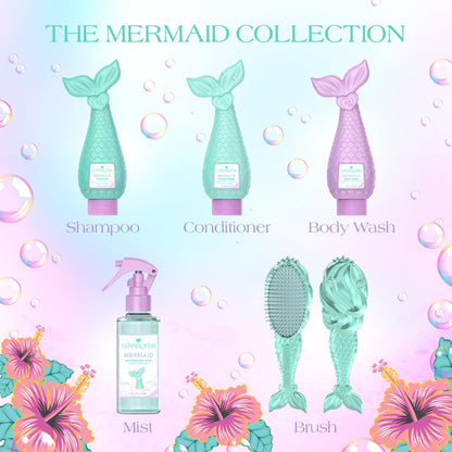 Glimmer Wish Mermaid Kids Body Wash – Gentle, Sulfate-Free Cleanser for Kids, Tropical Beach Scent, 12 Fl Oz