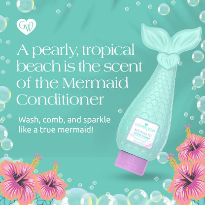 Glimmer Wish Mermaid Kids Conditioner - Paraben & Sulfate Free, Strong & Smooth Hair, 12 oz