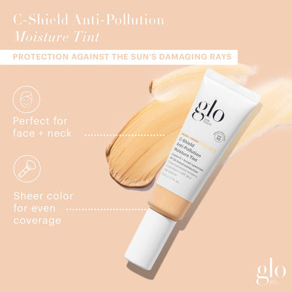 Glo Skin Beauty C-Shield Anti-Pollution Moisture Tint SPF 30 – Vitamin C Tinted Moisturizer for Face (1.7 oz, 2N-Light)