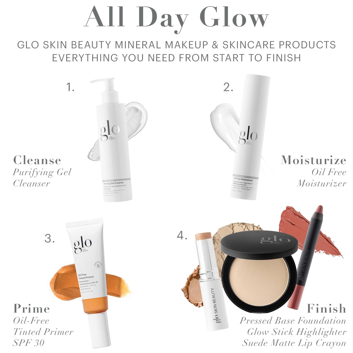 Glo Skin Beauty Oil-Free Tinted Primer SPF 30 Light Medium – 1.7 oz | 4-in-1 Mineral Primer