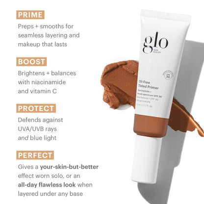 Glo Skin Beauty Oil-Free Tinted Primer SPF 30 Deep – 4-in-1 Mineral Foundation Primer