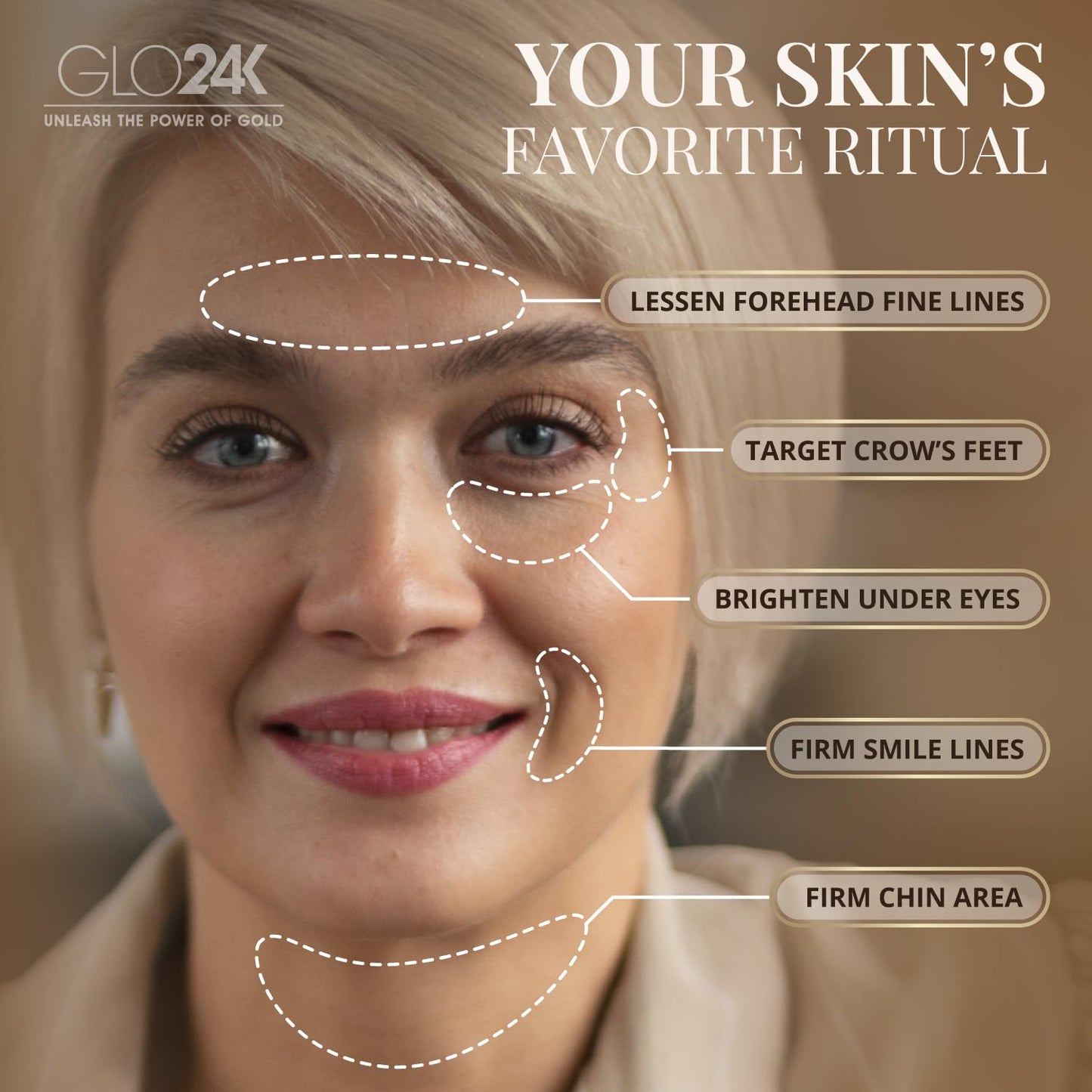 GLO24K Instant Facelift Cream – 24k Gold, HA & Peptides | Value Pack 2