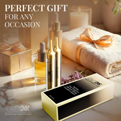 GLO24K Instant Facelift Cream – 24k Gold, HA & Peptides | Value Pack 2