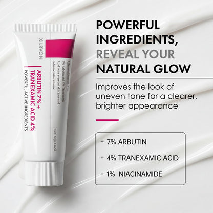 Glopink Arbutin 7% + Tranexamic Acid 4% Cream – Hydrating Brightening Moisturizer 1.76 oz