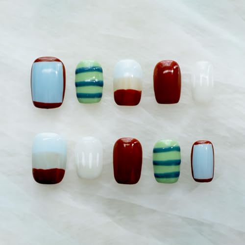 GLORS Purely Handmade Press On Nails — Kawaii Short Square Set, 10pc (Small SS)