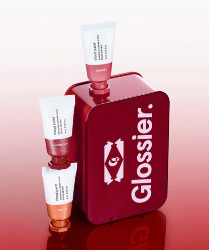Glossier Mini Cloud Paint Blush Trio Holiday Gift Set Crimson Glisten Afterglow Limited Edition